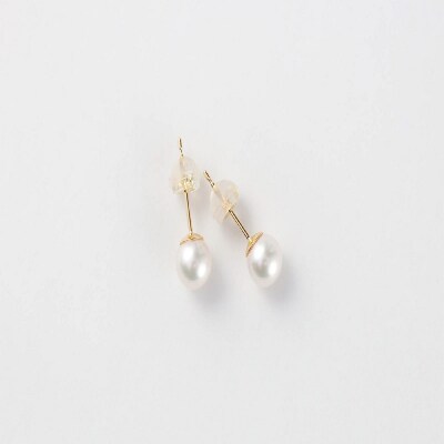 【K18】5.5mmアコヤ真珠ピアス/No.72