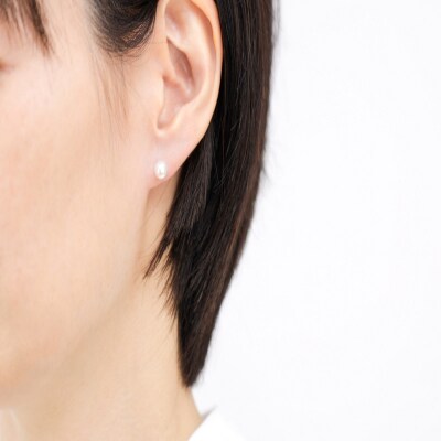 【K18】5.5mmアコヤ真珠ピアス/No.72