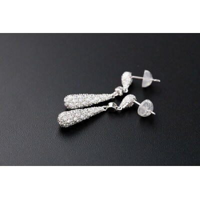 【プラチナ】パヴェダイヤモンドピアス【Total 1.94ct】/No.91