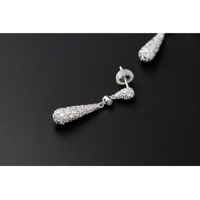 【プラチナ】パヴェダイヤモンドピアス【Total 1.94ct】/No.91