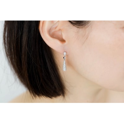 【プラチナ】パヴェダイヤモンドピアス【Total 1.94ct】/No.91