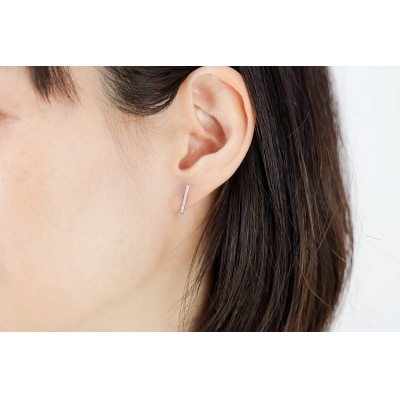 【プラチナ】ダイヤモンドピアスTotal0.08ct【傷&歪みに強い】/No.96