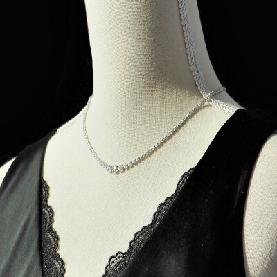PT900　テニスネックレス　グラデーション【3.00ct】K037934-H