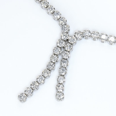 Deliciae　PT900　Y字ネックレス　ダイヤモンド【5.00ct】鑑別書付　K05038-H