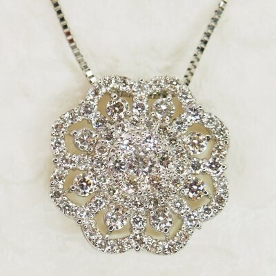 プラチナ 1.0ctダイヤモンド　シンメトリーペンダントネックレス　HH018746