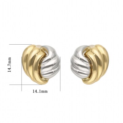 K18/プラチナ コンビデザインピアス 43-6288