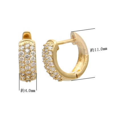 K18イエローゴールド ダイヤモンド0.3ctピアス 43-6267