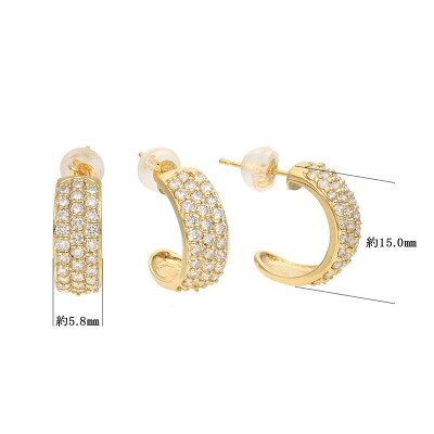 K18 ダイヤモンド1.0ct パヴェスタッドピアス 43-6285