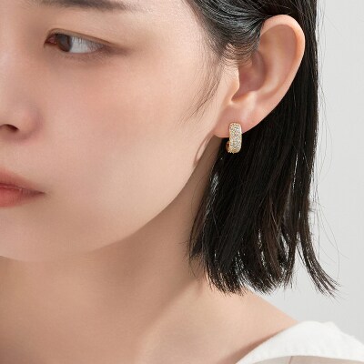 K18 ダイヤモンド1.0ct パヴェスタッドピアス 43-6285