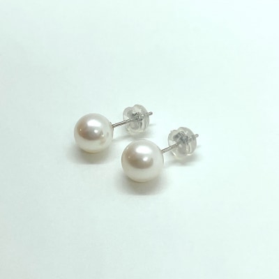 プラチナ あこや真珠 パールピアス 7.5mm(PE1016K)