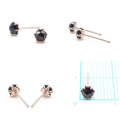 トータル0.4ct　【AAA】ブラックダイヤモンドピアス HRAC-0040