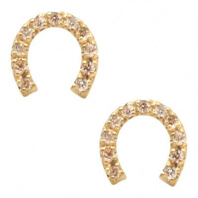 K18YG トータル0.2ct 馬蹄ピアス YHTOP-0031