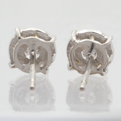 K18WG　ダイヤモンド　シンプル　ピアス【HTOP-0003】