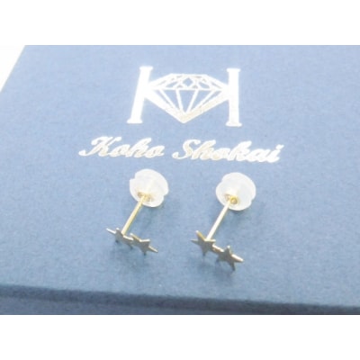 【即納】K18星モチーフピアス地金(PE7492)