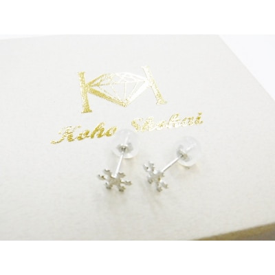 【即納】Pt900 Crystal of snowピアス地金(PE7501)