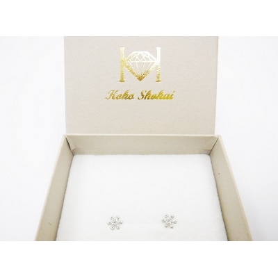 【即納】Pt900 Crystal of snowピアス地金(PE7501)