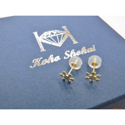 【即納】K18 Crystal of snowピアス地金(PE7502)