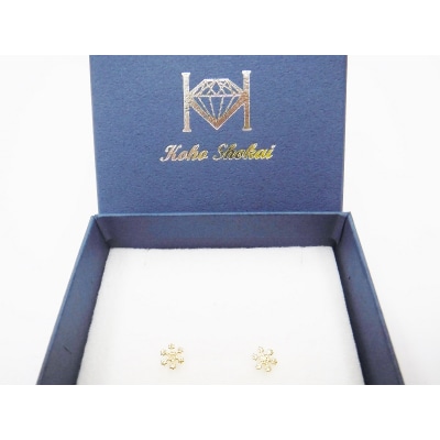 【即納】K18 Crystal of snowピアス地金(PE7502)