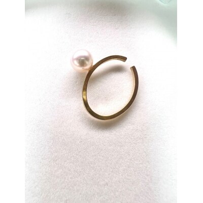 K18 アコヤ本真珠 8mm～8.5mmイヤーカフ 一粒珠 YF-23