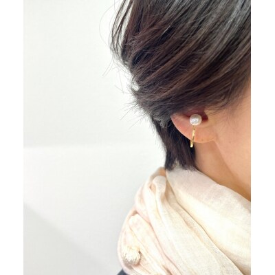 K18 アコヤ本真珠 8mm～8.5mmイヤーカフ 一粒珠 YF-23