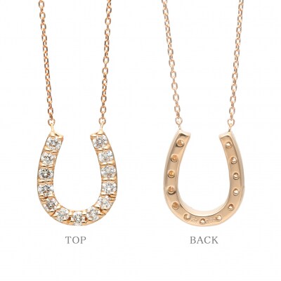 K18ピンクゴールド　馬蹄ダイヤモンドネックレス(0.32ct)63-8555