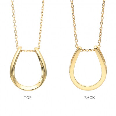 K18イエローゴールド　シンプル馬蹄ネックレス 63-8556