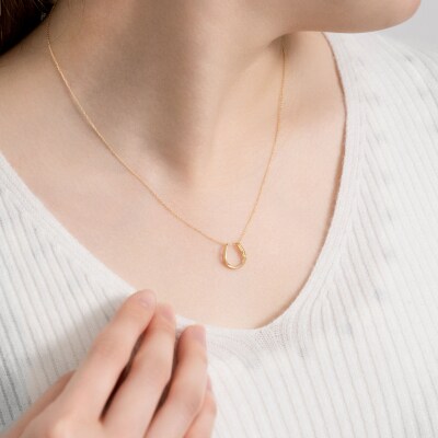 K18イエローゴールド　シンプル馬蹄ネックレス 63-8556