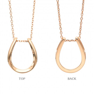 K18ピンクゴールド　シンプル馬蹄ネックレス 63-8558