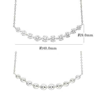 プラチナ ダイヤグラデーションネックレス(1.5ct)　63-8589