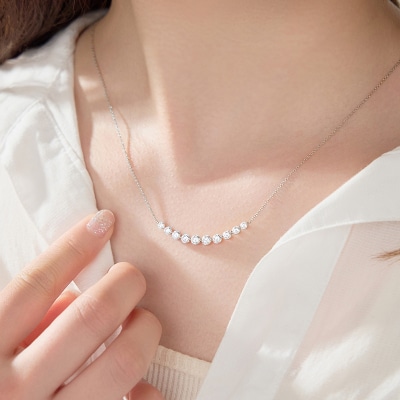 プラチナ ダイヤグラデーションネックレス(1.5ct)　63-8589