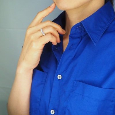 プラチナ 2.0ctハーフエタニティダイヤモンド リング　HR-009022