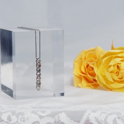 プラチナ 1.0ctダイヤモンド縦ラインペンダントネックレス　HH-018784