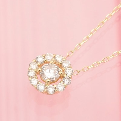 K18 0.3ctダイヤモンド ペンダントネックレス　HH019185