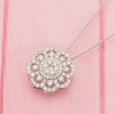プラチナ 0.5ctダイヤモンド　シンメトリーペンダントネックレス　HH-019182