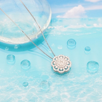 プラチナ 0.5ctダイヤモンド　シンメトリーペンダントネックレス　HH-019182