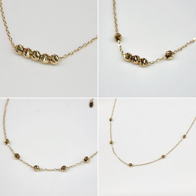 K18 イエローゴールド ムーブ ハニーカットボール 5粒 ネックレス BNC-0245