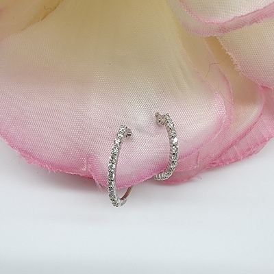 プラチナ ダイヤ エタニティ フープ ピアス 0.1ctUP BPE-04016P