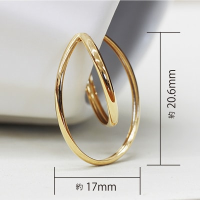 k18YG 地金 手作り 大ぶりイヤーカフ ジュエリー 2連サークル 03192