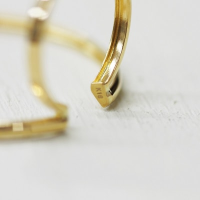 k18YG 地金 手作り 大ぶりイヤーカフ ジュエリー 03196