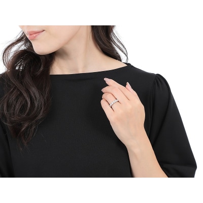 HPt950ダイヤモンド2ct UPハーフエタニティリング　R53　K04126-H