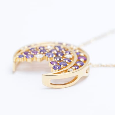 K18 パープルサファイア ペンダント(藤波)PA922AK