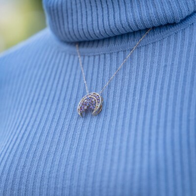 K18 パープルサファイア ペンダント(藤波)PA922AK