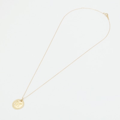 【K10】イニシャルペンダントネックレス イニシャル:M