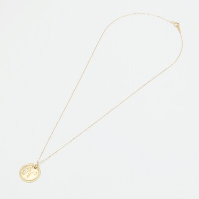【K10】イニシャルペンダントネックレス イニシャル:N
