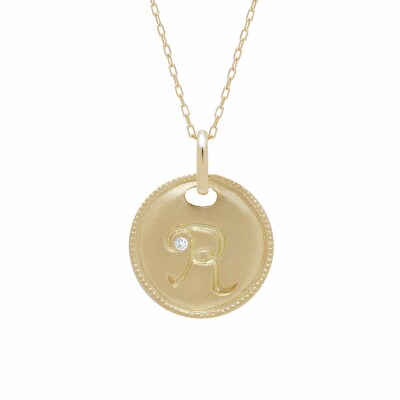 【K10】イニシャルペンダントネックレス イニシャル:R