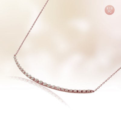 K18PGダイヤモンドネックレス 23pc total0.57ct