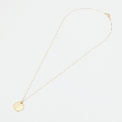 【K18】イニシャルペンダントネックレス イニシャル:F
