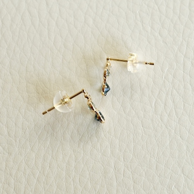 【ジュエリー】K18 イエローゴールド 3種類 ブルートパーズ ピアス 保証書付 SIA-2744