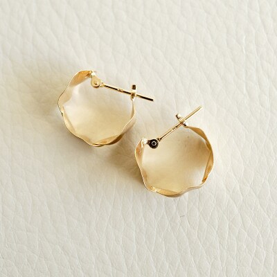 【ジュエリー】K18 イエローゴールド 地金 フープ ピアス 保証書付 SPB-1934