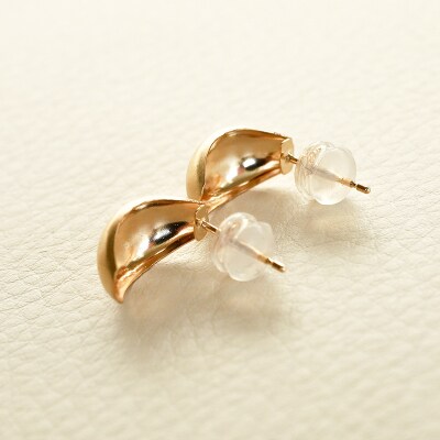 【ジュエリー】K18 イエローゴールド 艶消しマット地金 ピアス 保証書付 SPB-1869